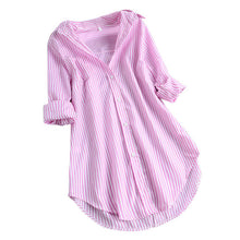 Load image into Gallery viewer, Plus Size Stripe Blouses Women  Shirts
